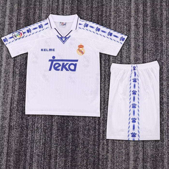 Retro 96/97 Real Madrid home kids kit