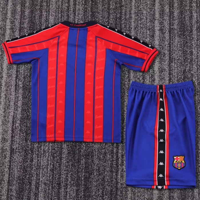Retro 97/98 Barcelona home kids kit
