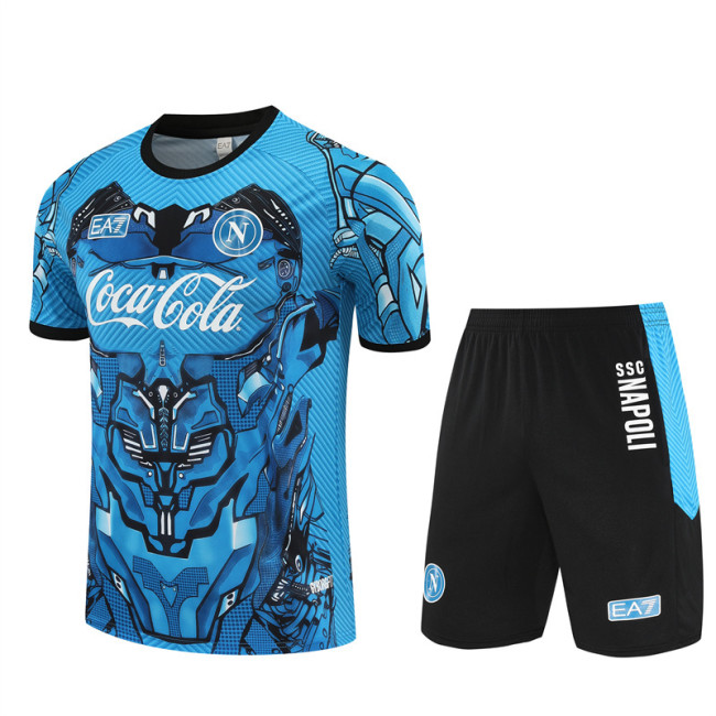 25/26 Napoli kids Short sleeve training suit blue