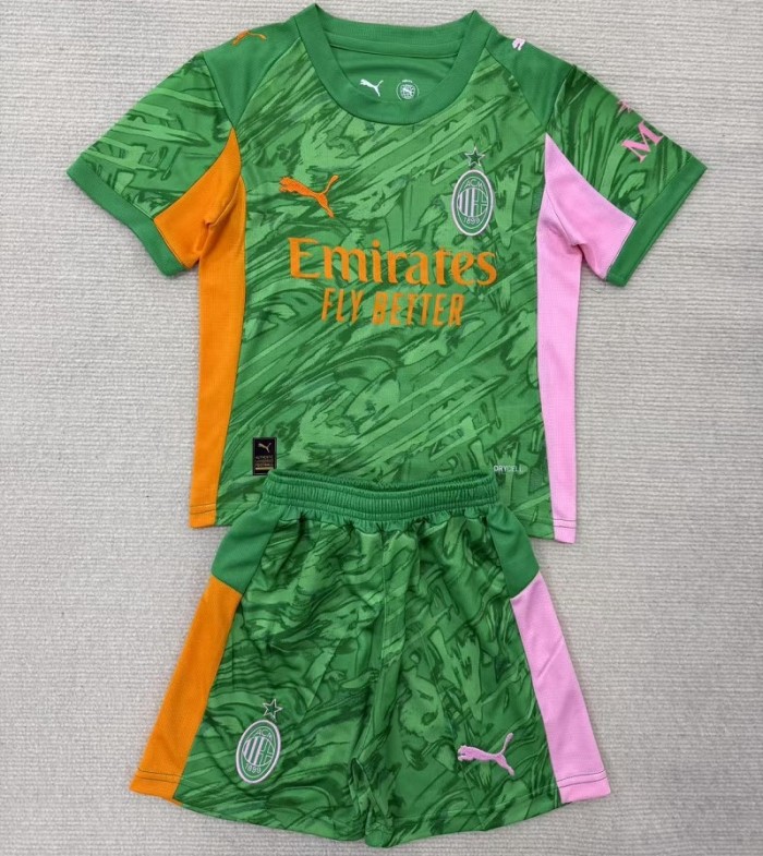 25/26 AC milan goalkeeper kids kit green
