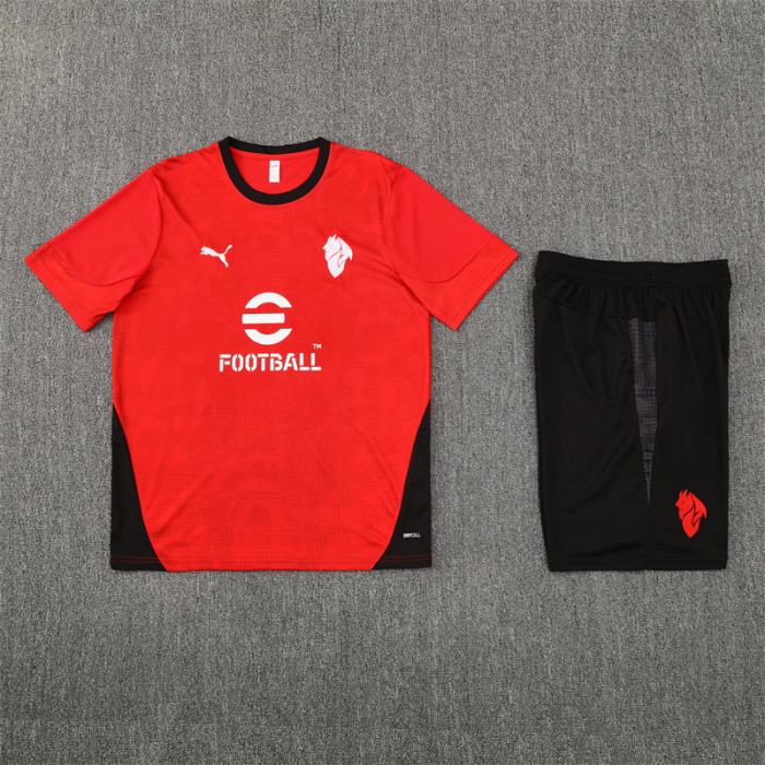 25/26 AC Milan Short sleeve kids training suit red