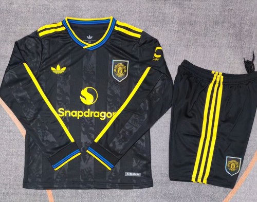 25/26 Manchester United third long sleeves kids kit