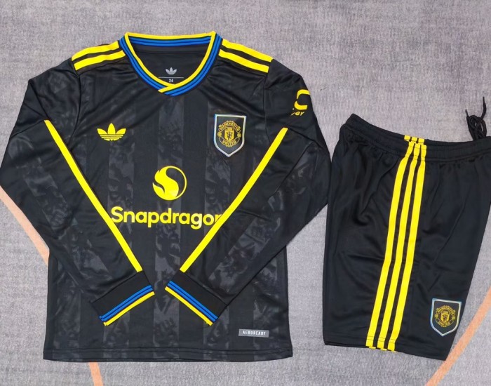 25/26 Manchester United third long sleeves kids kit