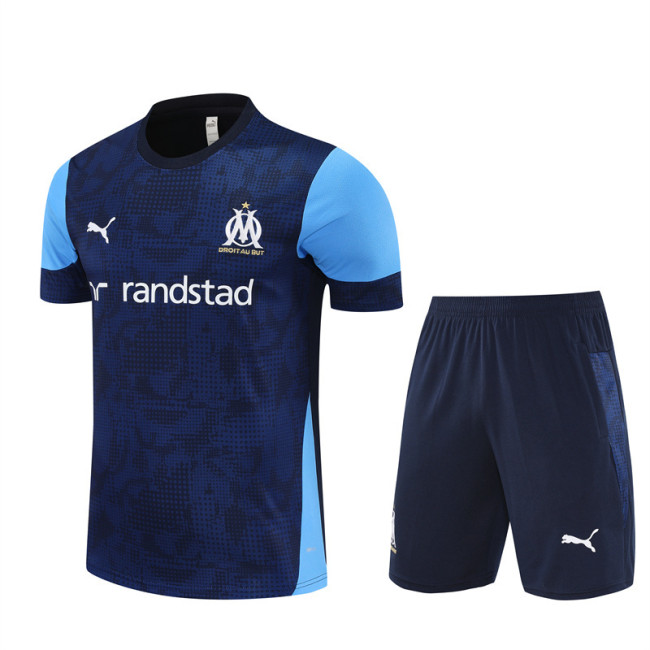 25/26 Marseille kids Short sleeve training suit royal blue