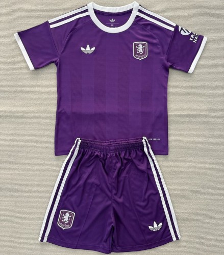 25/26 Aston Villa Purple goalkeeper kids kit