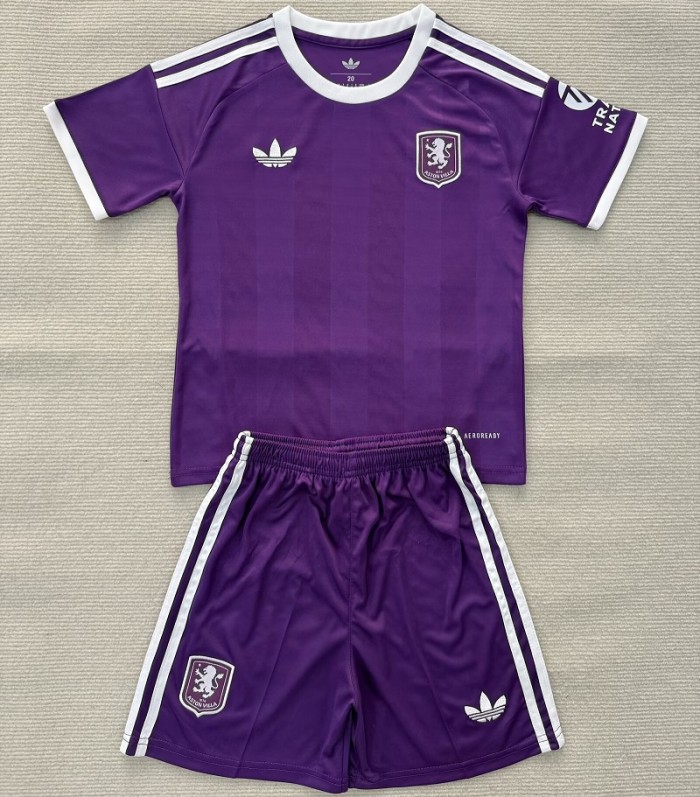 25/26 Aston Villa Purple goalkeeper kids kit