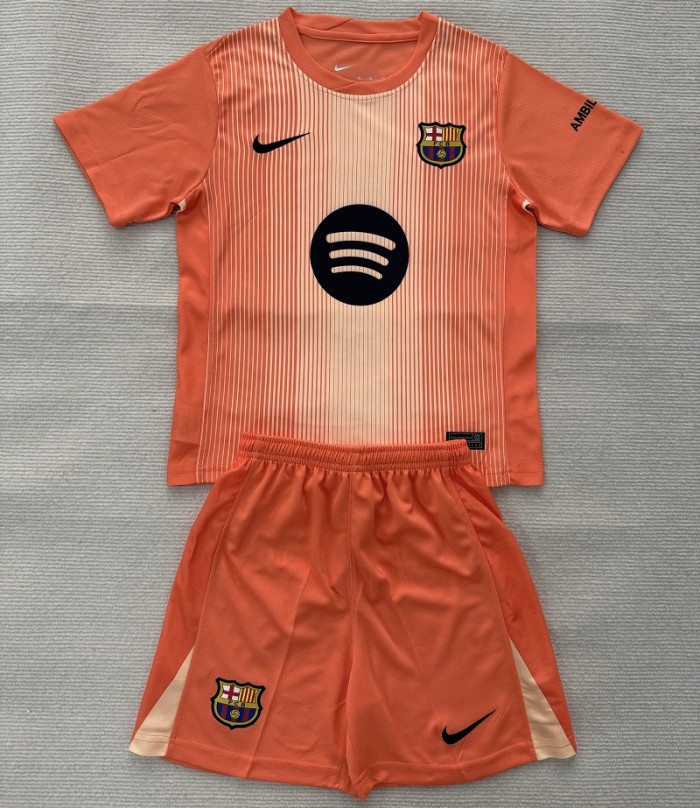 25/26 Barcelona kids kit goalkeeper orange