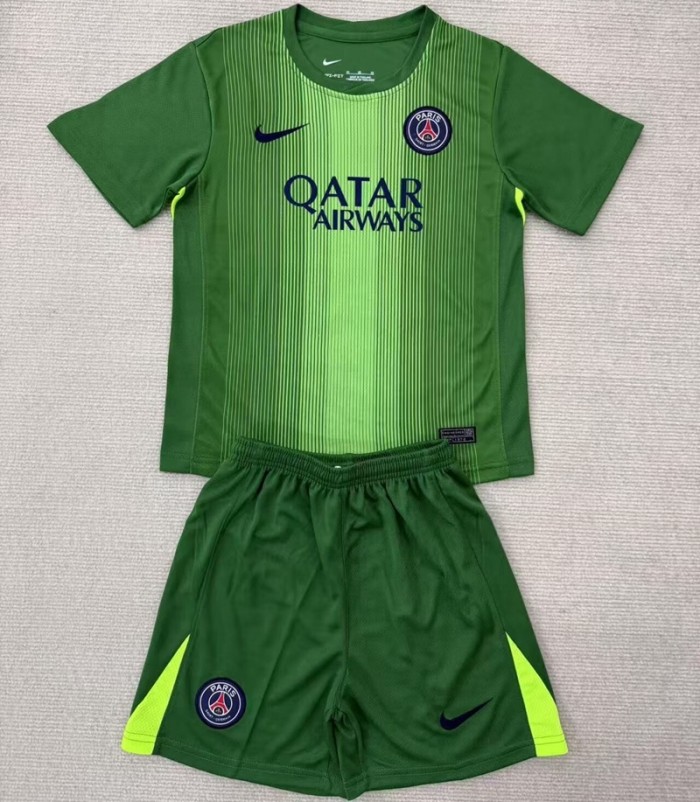 25/26 PSG Paris goalkeeper kids kit green