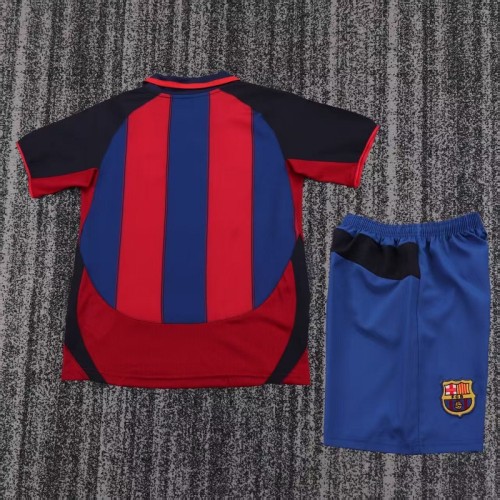 Retro 03/04 Barcelona home kids kit