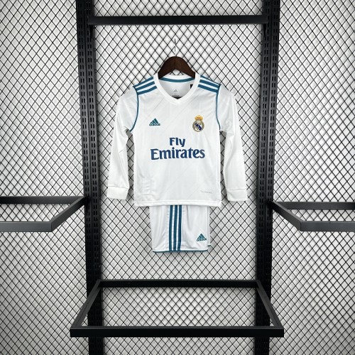 Retro 17/18 Real Madrid home kids kit long sleeves