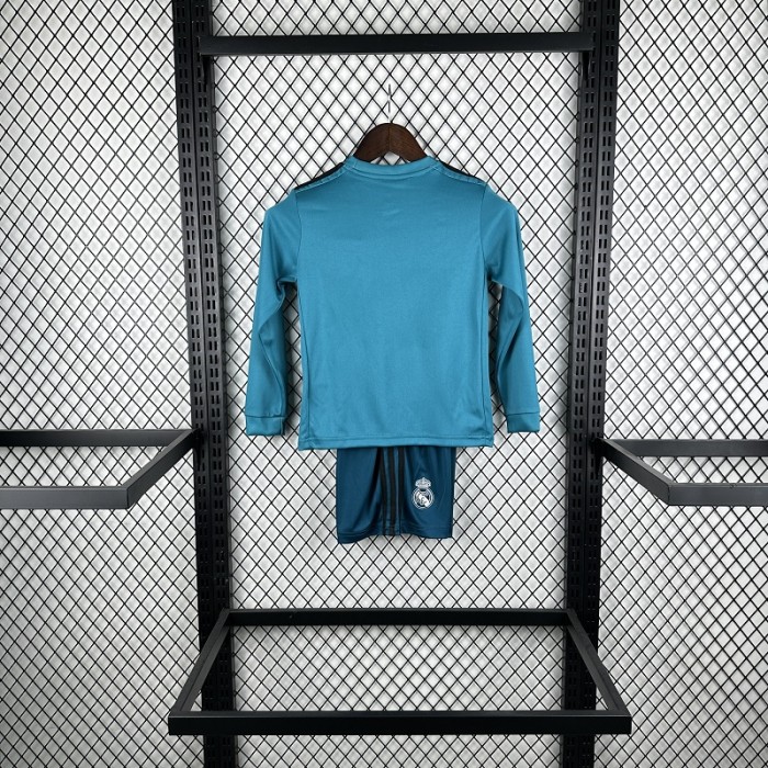 Retro 17/18 Real Madrid third kids kit long sleeves