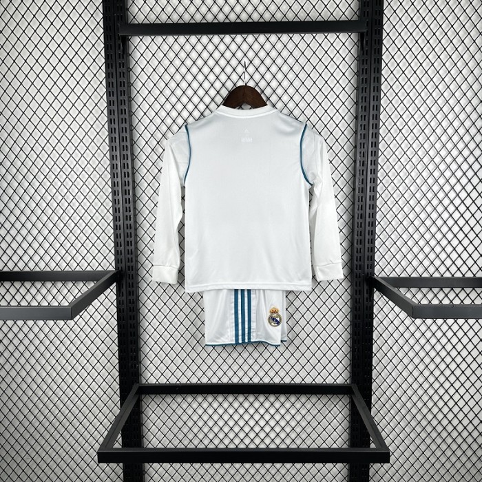Retro 17/18 Real Madrid home kids kit long sleeves