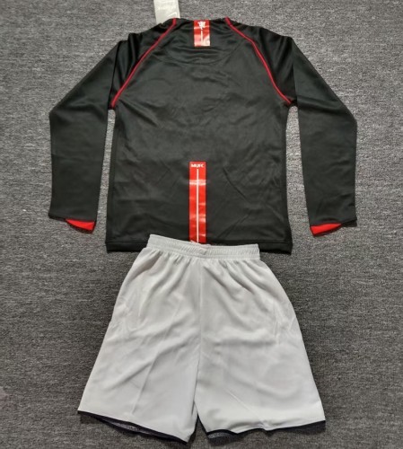 Retro 07/08 Manchester United Away kids kit long sleeves