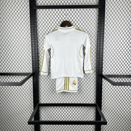 Retro 11/12 Real Madrid home kids kit long sleeves