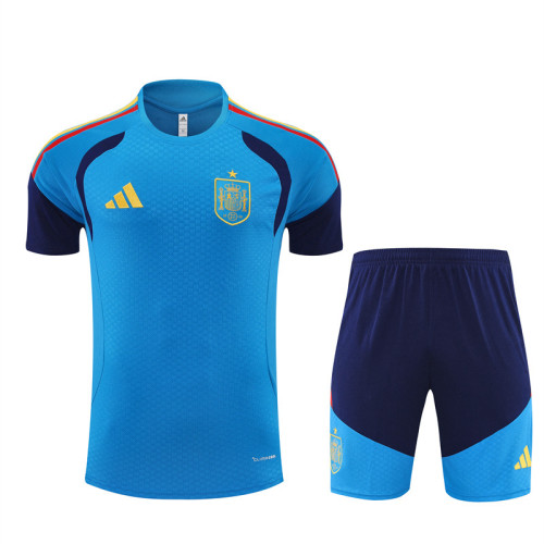 26/27 Spain kids short -sleeved training suit blue