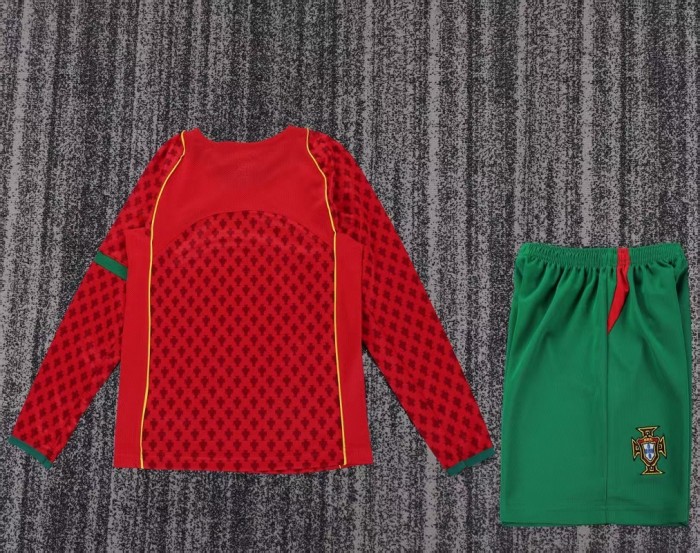 Retro 04 Portugal home kids kit long sleeves