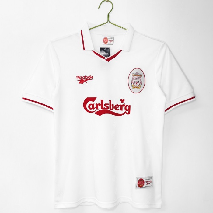 Retro 96/97 Liverpool white football Jersey