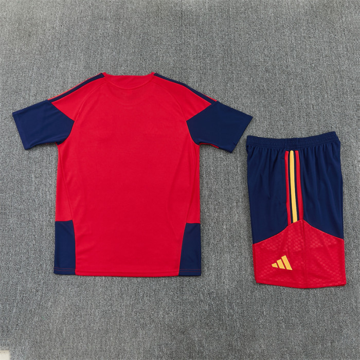 26/27 Spain kids short -sleeved training suit red