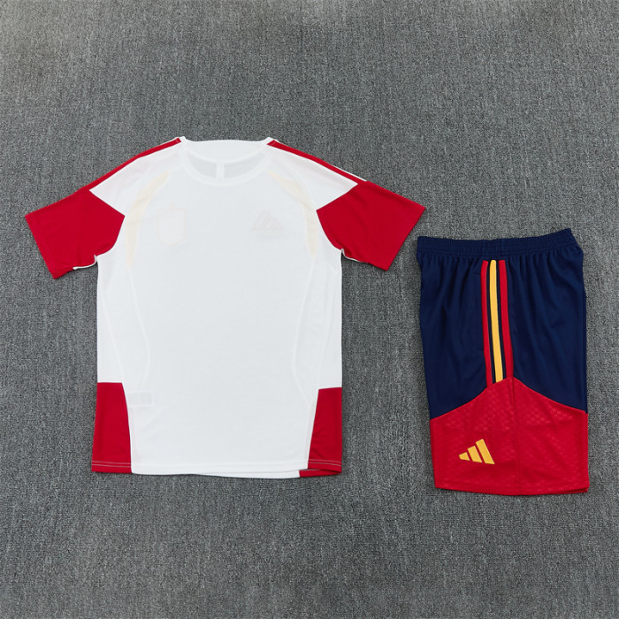 26/27 Spain kids short -sleeved training suit white