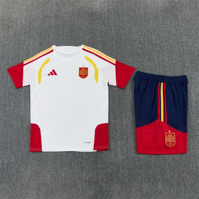 26/27 Spain kids short -sleeved training suit white