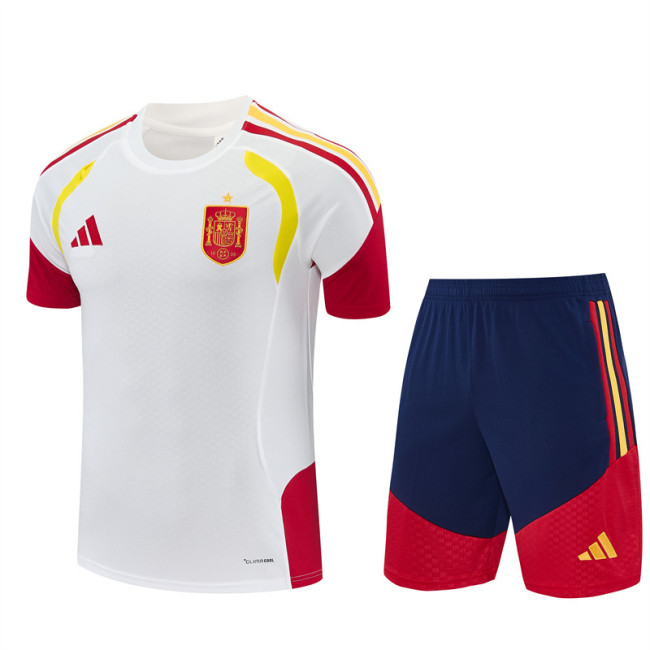 26/27 Spain kids short -sleeved training suit white