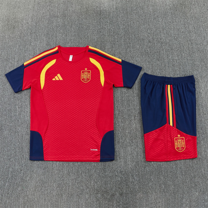 26/27 Spain kids short -sleeved training suit red