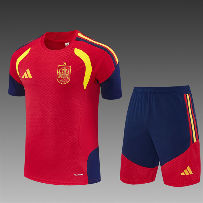 26/27 Spain short -sleeved training suit red