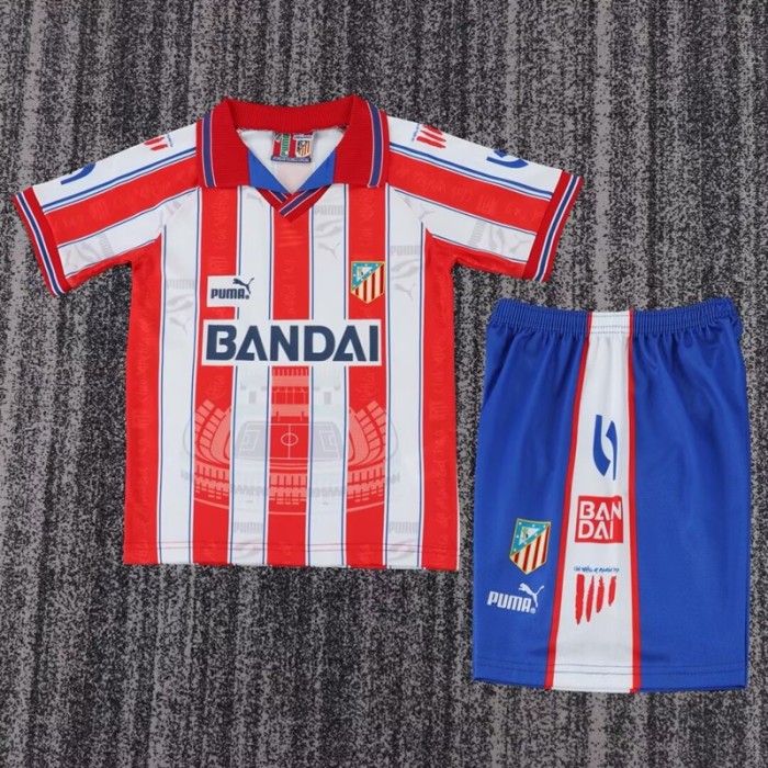 Retro 96/97 Atletico Madrid home kids kit