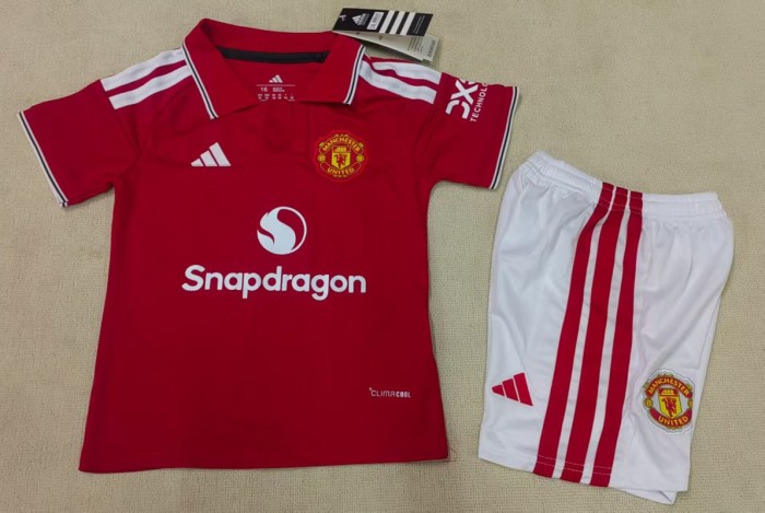 26/27 Manchester United home kids kit