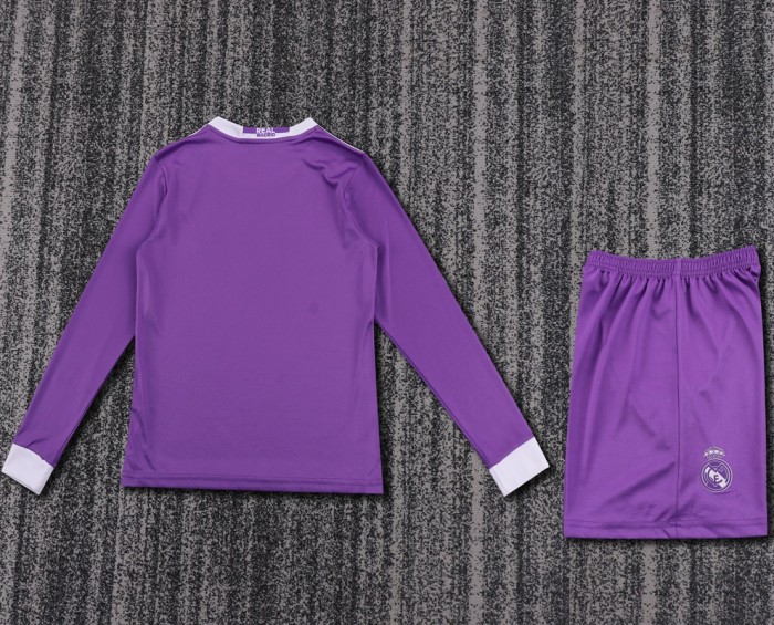 Retro 16/17 Real Madrid Away kids kit long sleeves