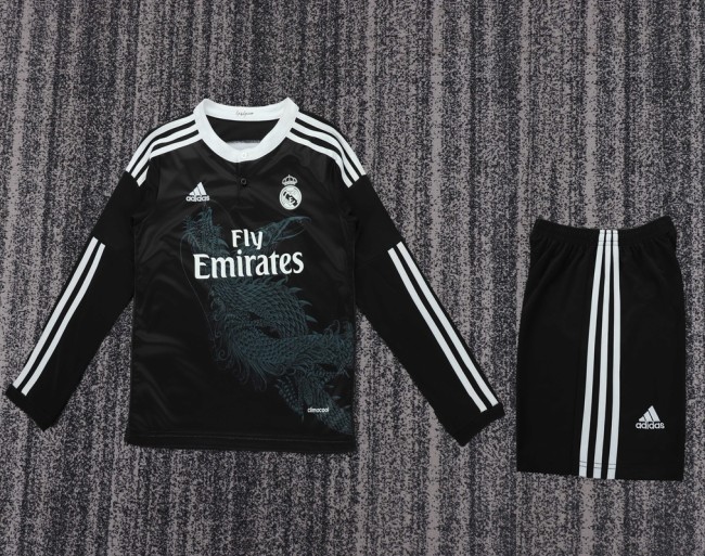Retro 14/15 Real Madrid Away kids kit long sleeves