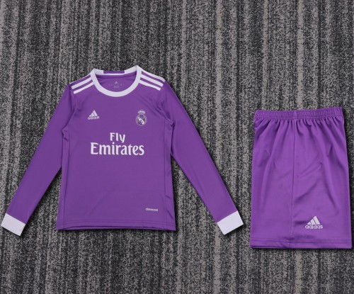Retro 16/17 Real Madrid Away kids kit long sleeves