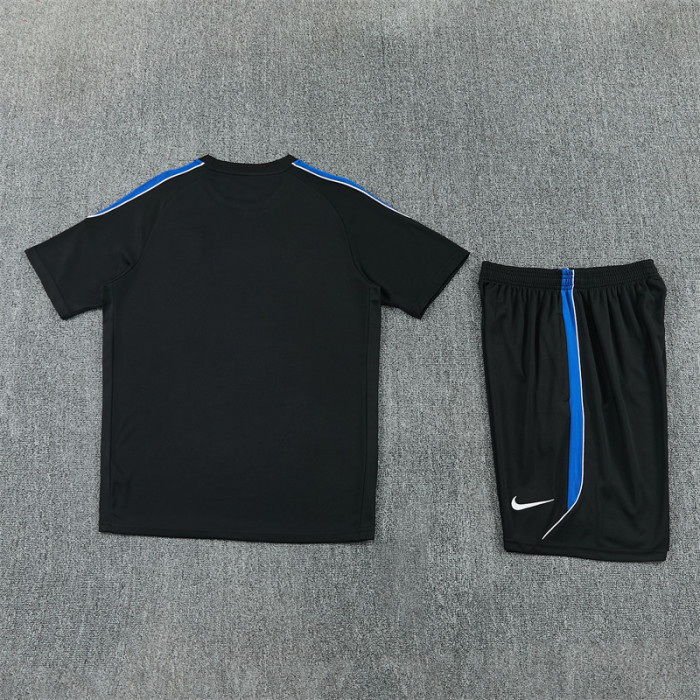 26/27 Atletico Madrid kids short -sleeved training suit black