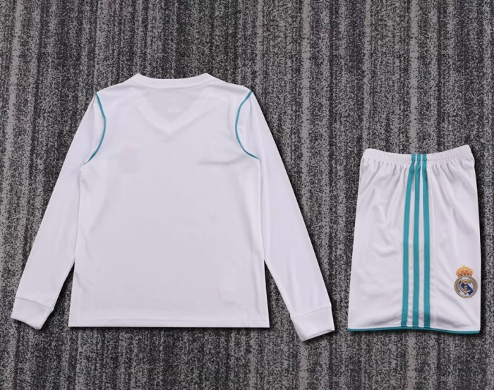 Retro 17/18 Real Madrid home kids kit long sleeves