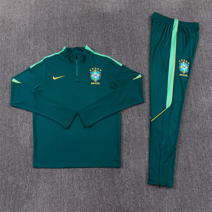 26/27 Brazil Kids training suit dark green