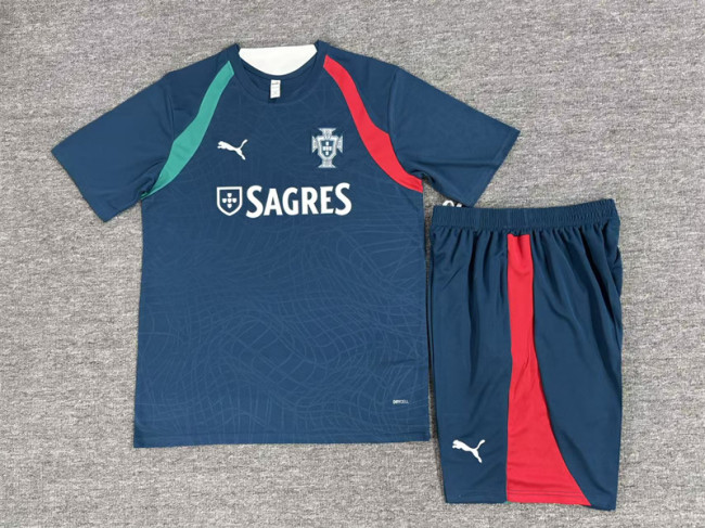 26/27 Portugal short -sleeved training suit Royal Blue