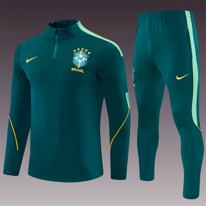 26/27 Brazil  Adult training suit dark green