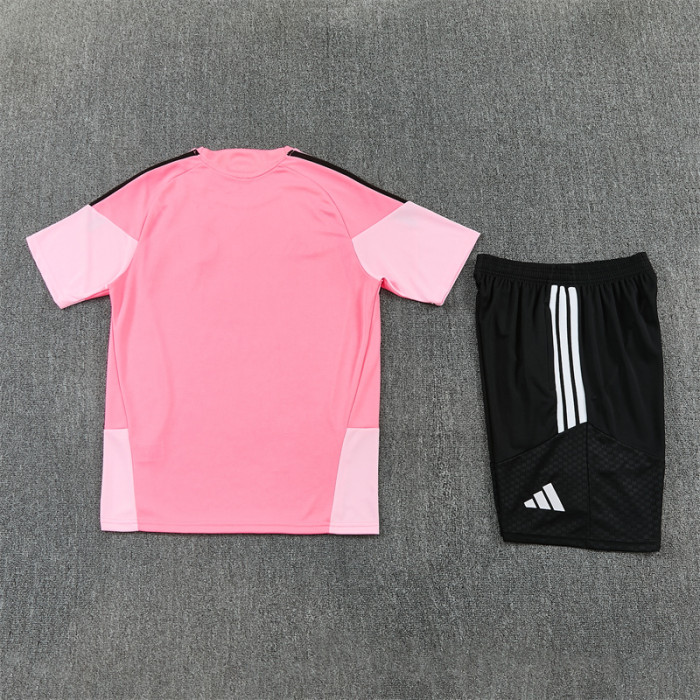 26/27 inter Miami kids short -sleeved training suit pink