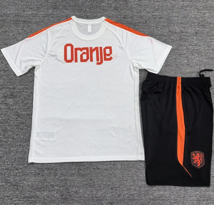 26/27 Netherlands short -sleeved training suit white