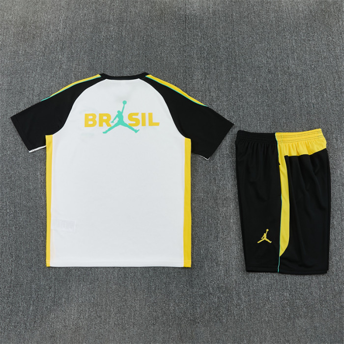 26/27 Brazil Short sleeve kids training suit white