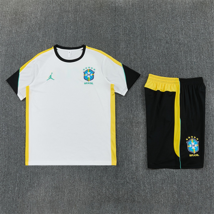 26/27 Brazil Short sleeve kids training suit white