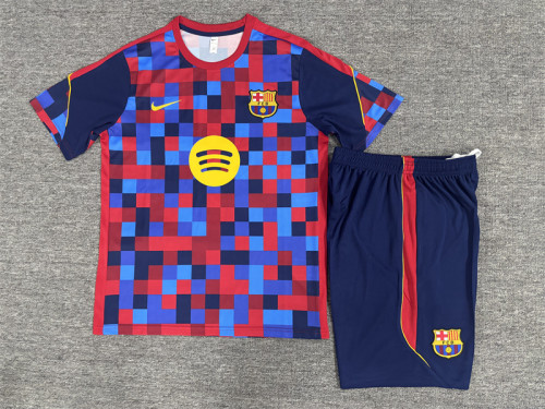 26/27 Barcelona Short sleeve Adult training suit red blue