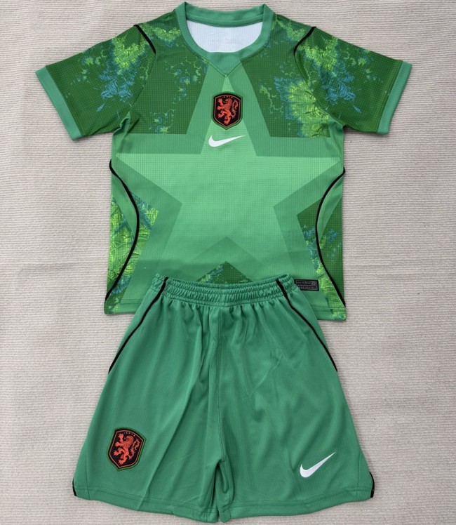26/27 Netherlands goalkeeper kids kit green