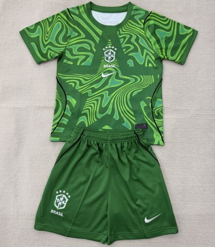 26/27 Brazil goalkeeper kids kit green