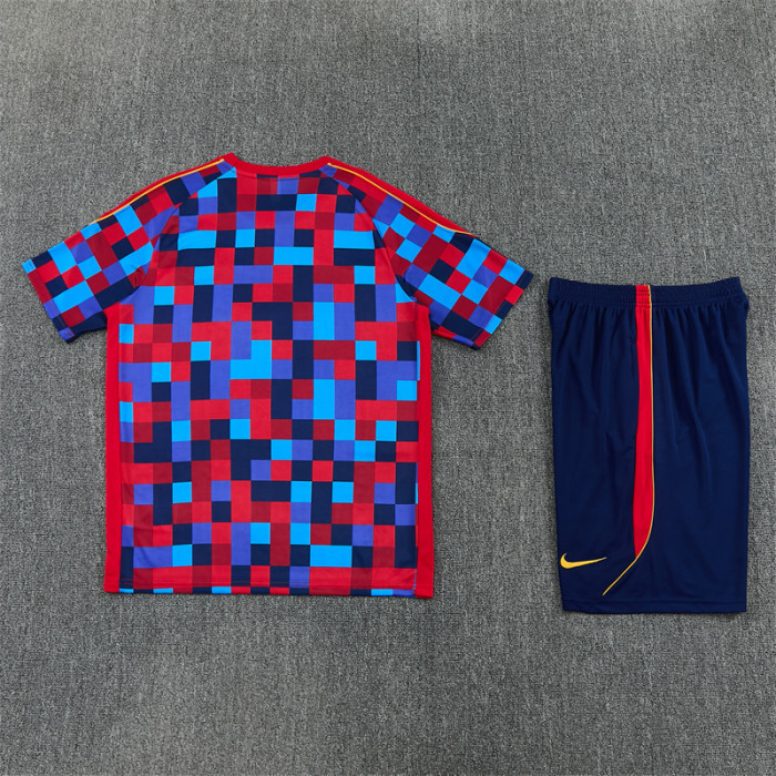 26/27 Barcelona kids Short sleeve training suit red blue
