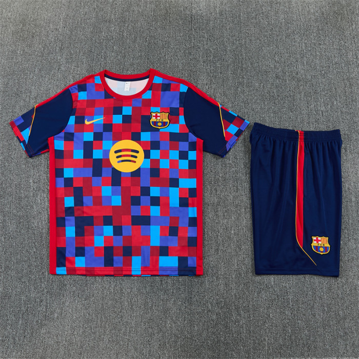 26/27 Barcelona kids Short sleeve training suit red blue