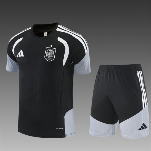 26/27 Spain short -sleeved training suit black