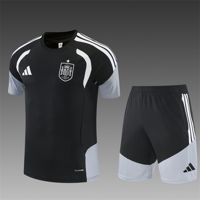 26/27 Spain short -sleeved training suit black