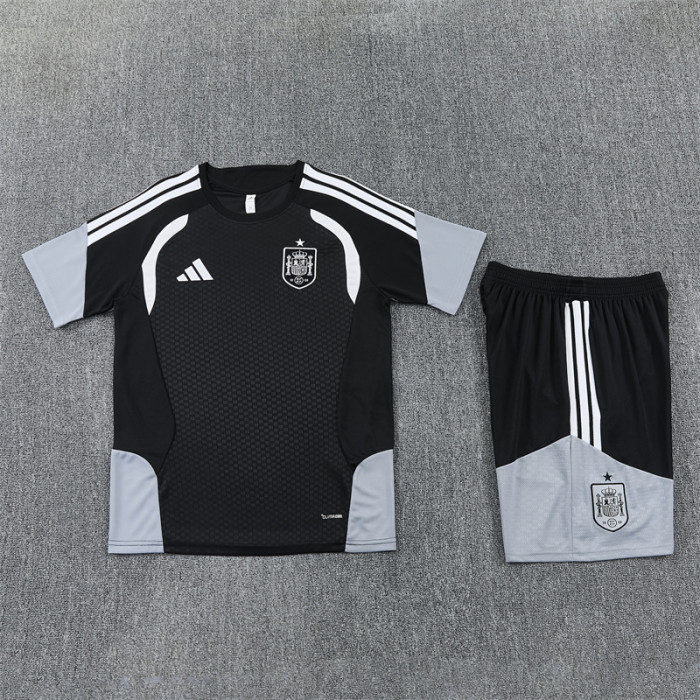 26/27 Spain kids short -sleeved training suit black