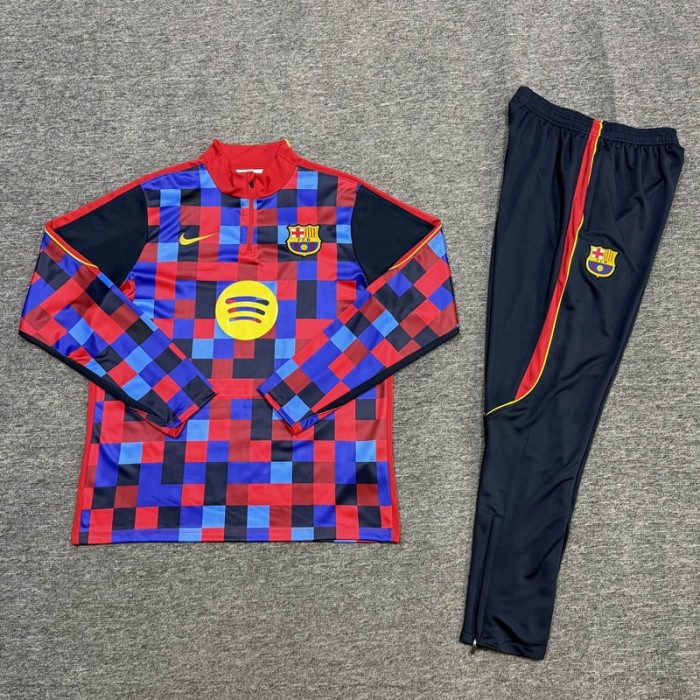 26/27 Barcelona kids training suit light red blue